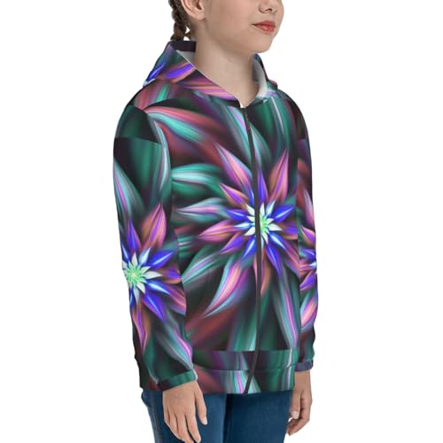 Colored Abstract Kid Hoodies Boys Zip Up Sweatshirts Girls Pullover with Pocket4