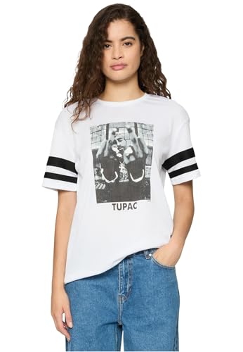 Mister Tee Damen Ladies 2Pac Stripes Tee White, M