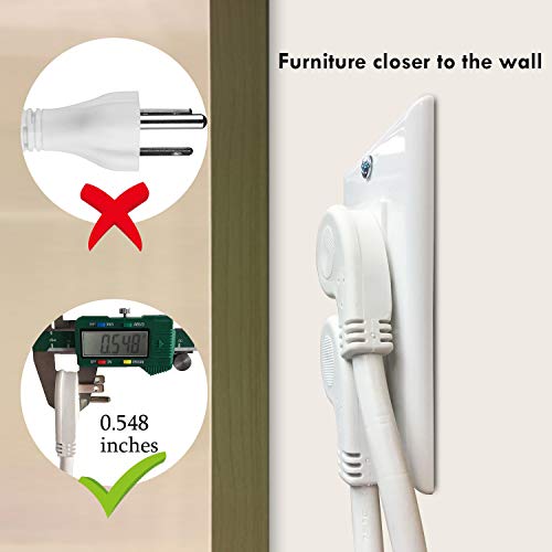 Firmerst 1875W Flat Plug Extension Cord 10 Feet 14 Awg 15A White, Pack Of 2 #TOP2