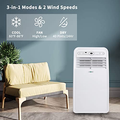 Uhome Portable Air Conditioner, 8000 BTU Compact AC Unit with Cooling, Dehumidifier, Fan, Remote Control and Window Moun - Additional View