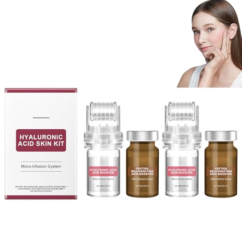 Suero de ácido hialurónico para cara, sistema de microinfusión para cara, microsistema para cara, suero antienvejecimiento, kit de infusión de belleza, sistema de microinfusión (talla única, 2