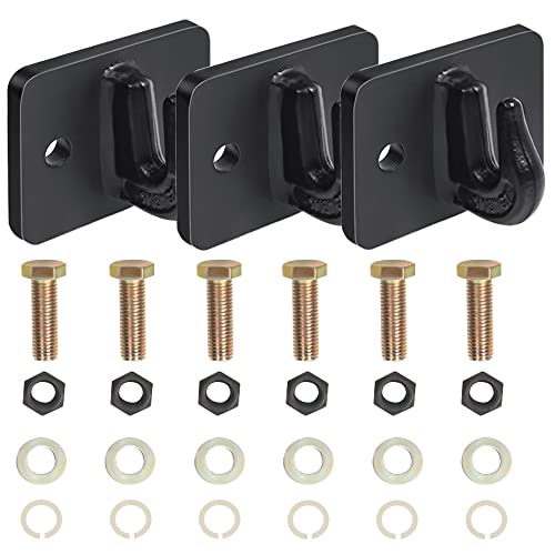 Sulythw 3/8" Tractor Bucket Hooks, Grade 70 Forged Steel Bolt On Grab Hook for John-Deere Truck UTV ATV Tractor Bucket Max Break Strength 15,000 lbs (3 Pack)