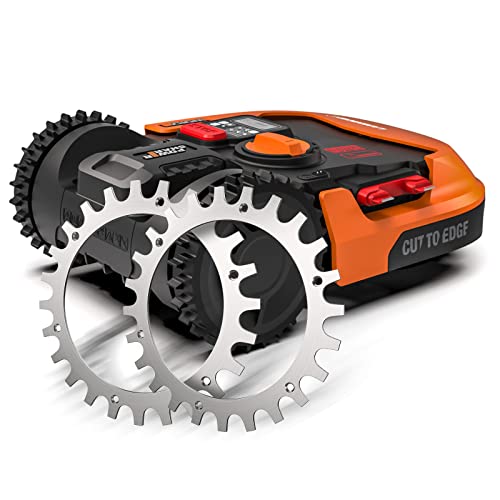 Tacos de acero inoxidable prémium para cortacésped Worx Landroid modelo S/M, Espesor 2mm Mejorar la tracción, agujeros de tornillos ranurados pulidos, desbarbado, tamaño de rueda de 205 mm de diámetro