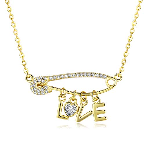 Collier lettre d'amour argent 925 un cadeau romantique pour femme avec zircone