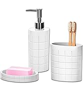 Amazon.com: Creative Scents Polar White Bathroom Accessories Set with ...