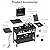 LAUDLIFE Propane Gas Griddle Grill Combo with Side Burner, Non-Stick Porcelain-Enameled Cast Iron Grate & Pan, 5 Burners Dual BBQ Grills, 702 SQ.IN Cooking Area, Heavy-Duty Stand for Backyard