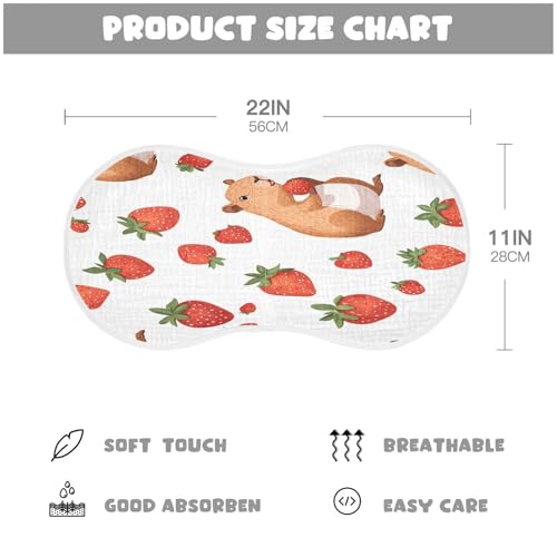 JUZIHAI 4Pack Cute Capybara Baby Burp Cloths Soft Cotton Burp Rags,Super Absorbent Burp Cloth Bag for Newborn Baby Boys/Girls4