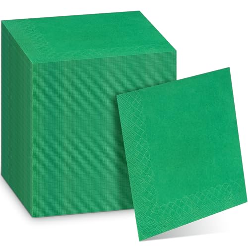 Teling 100 Pcs Dark Green Paper Napkins Disposable Dark Green Guest Dinner Lunch Cocktails Napkins for Wedding Birthday Anniversary Party Home Luncheon Reception Tea Party Dining Supplies Decorations
