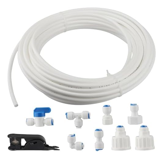 Kit de Frigorífico Manguera de Suministro de Agua Universal de 15 m, Conector de Manguera de Frigorífico de 1/4 ", Kit de Filtro para Frigorífico Samsung/Frigorífico Europeo/Frigorífico Americano