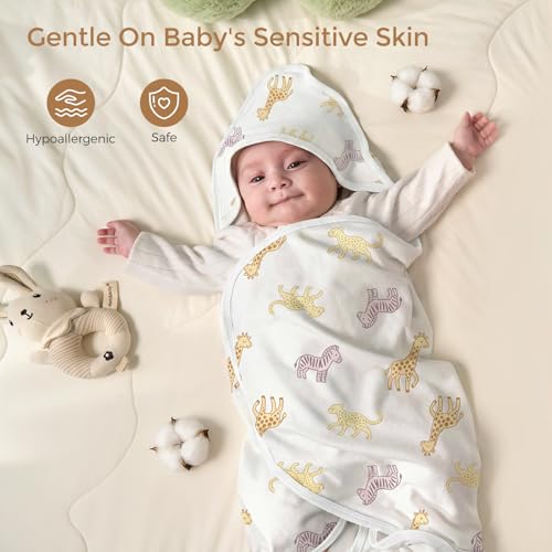 Image of Momcozy Baby Towel with Hooded - Ultra Soft & Absorbent Large Bath Towel Set for Comfort & Gentle on Baby's Skin - Shower Gift & Bath Essential & Baby Registry Search for Newborn,Infant,Toddler,Kids