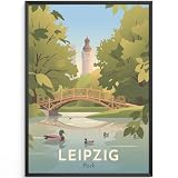 MJ-GRAPHICS® Poster Brücke Park Leipzig Kunstdruck Natur 