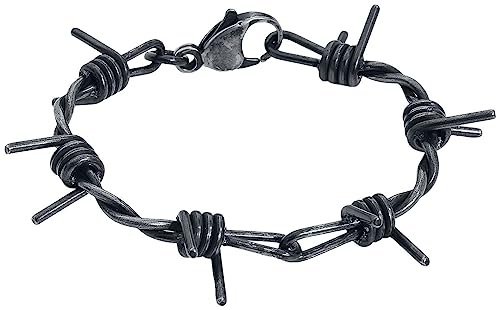 etNox hard and heavy Alambre de Espino Unisex Pulsera Plateado acero inoxidable