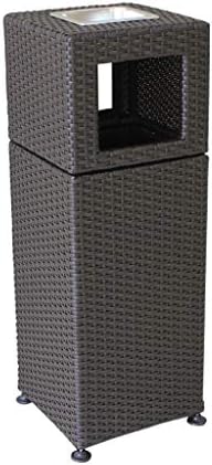 Trashcan Outdoor Waste Recycling Compost Bins Large Capacity Outdoor Dustbins Plastic Rattan Trash Can Community Hotel Lobby with Ashtray Recycling
