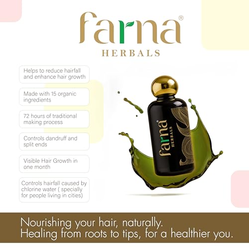Image of 15 Herb Hair Oil, Non-Greasy Herbal Oil with Hibiscus, Amla & Aloe Vera, Sulfate-Free, Nourishing Scalp Care, 200 ml, Pack of 1