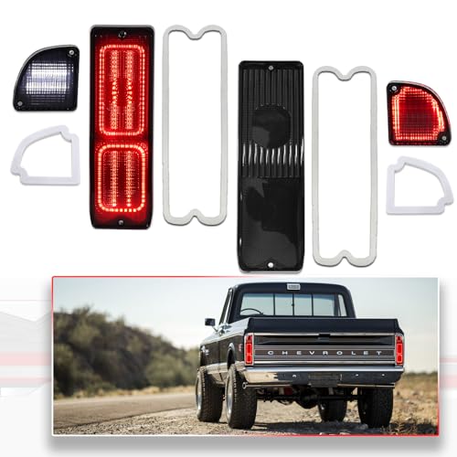 MODIPIM Smoked Lens Rear Tail Backup Lights & Tail Brake Lights For Chevy & GMC Trucks (Fleetside/Wideside) 1967-1972