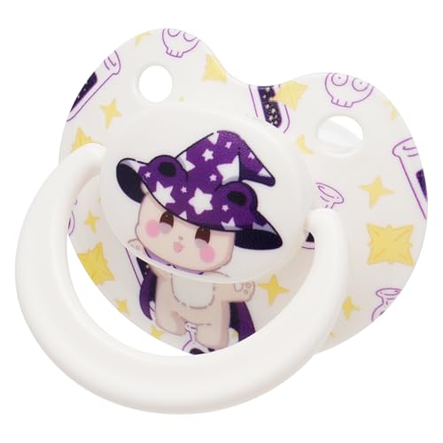 Image of Bear Adult-Size Pacifier for Anxiety: Cute Big Shield Dummy | Large Soft Silicone Nipple Teat Binky for Sleep - Kawaii Paci for Autism White