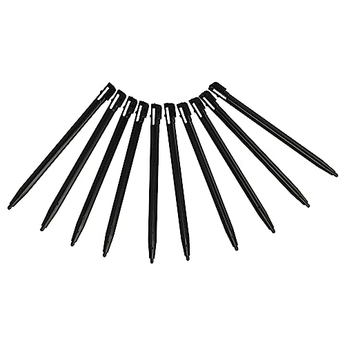 vhbw 10x lápices Compatible con Nintendo DSi XL, DS Lite, DSi Consola   9,2 cm de Longitud, Negro