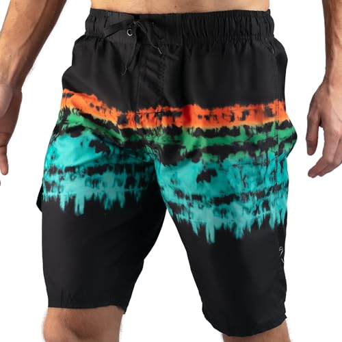 Image of Kanu Surf Men's Big Viper Extended Size Stripe Swim Trunk