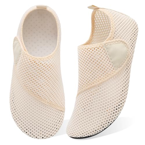 Image of Spesoul Water Shoes for Women Men Breathable Quick Dry Aqua Shoes Barefoot Aqua Socks Sneakers for Beach Swim Pool Yoga River Outdoor Water Sports 11-12 Women /8.5-9.5 Men, Vel Beige