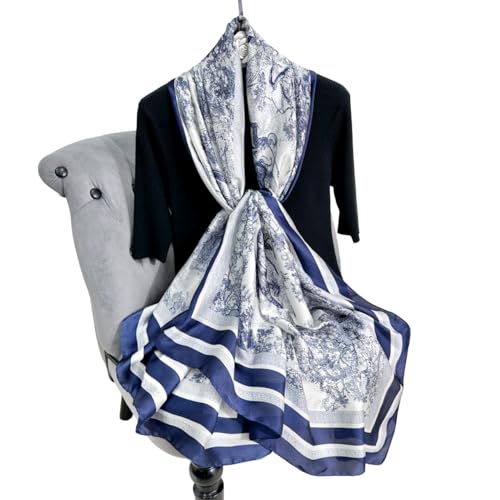 Image of Printed Poly Silken feel Scarf Stole for Women | Stylish, Soft, & Lightweight | Satin Feel Neck Scarf, Hair Scarf, Head Scarf for Women