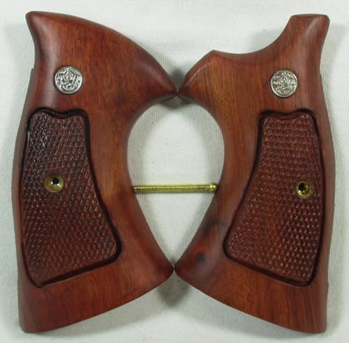 Wood Checkered Grips for S&W Revolvers
