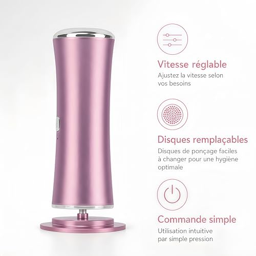Ponceuse à callosités USB à vitesse variable et corps aluminium