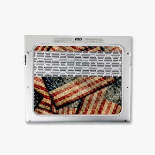 Image of MightySkins Carbon Fiber Skin Compatible with Alienware X14 R2 (2023) Full Wrap Kit - Vintage American | Protective, Durable Textured Carbon Fiber Finish | Easy to Apply | Made in The USA
