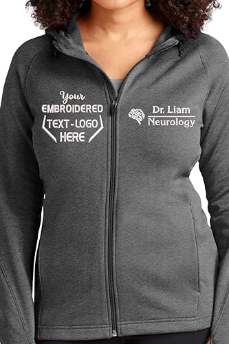 Customized Women's Custom Embroidered Tech Fleece Full-Zip Hooded Jacket, Lightweight Athletic Jacket, Ideal for Outdoor and Casual Wear, Double-Knit, Thumbholes3