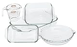 Pyrex Bakeware 5-Piece Baking Dish Set, Clear