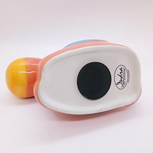 Miniatura 9 de WitnyStore Banco de monedas de 6 pulgadas de caballo de agachamiento naranja hecho a mano de cerámica pintada a mano, alcancías extraíbles