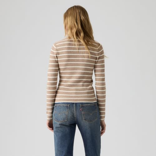 Levi's Rib Crew Sweater Brandy Stripe Mushroom – Ansicht 4