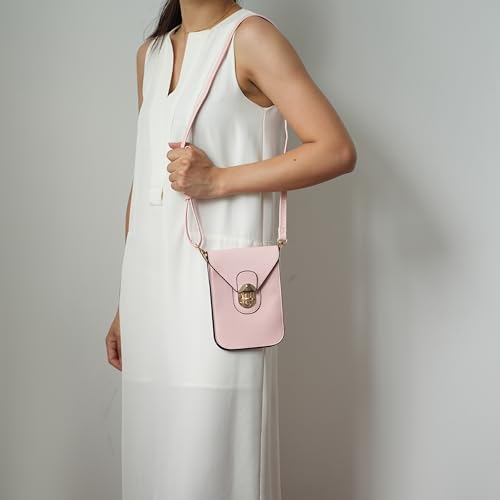 MKF Collection Small Crossbody Cell Phone Case for Women Fashion Turn Lock, Movil phone Bag Adjust Shoulder Strap by Mia K3