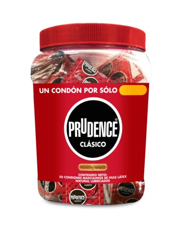 Prudence Clásico, Condones de Látex, No Huele a Látex, Vitrolero con 50...