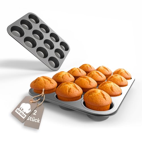BigDean 2er Set Muffin Backform antihaftbeschichtet Muffinform Muffinblech aus Carbonstahl BigDean 2er Set Muffin Backform antihaftbeschichtet Muffinform Muffinblech aus Carbonstahl