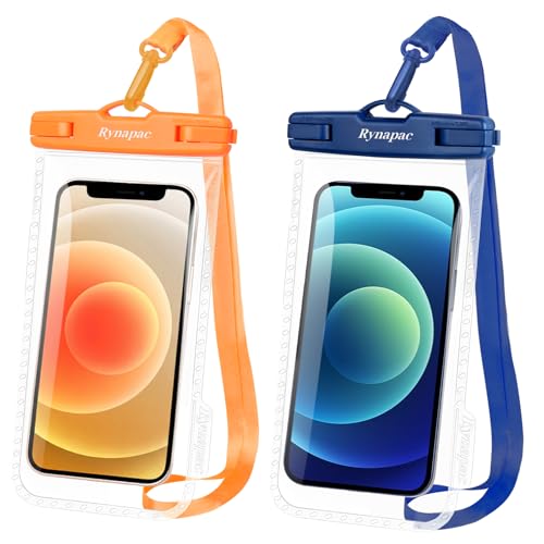 Rynapac IPX8 Waterproof Phone Pouch - 8.5in, 2 Pack Waterpro...