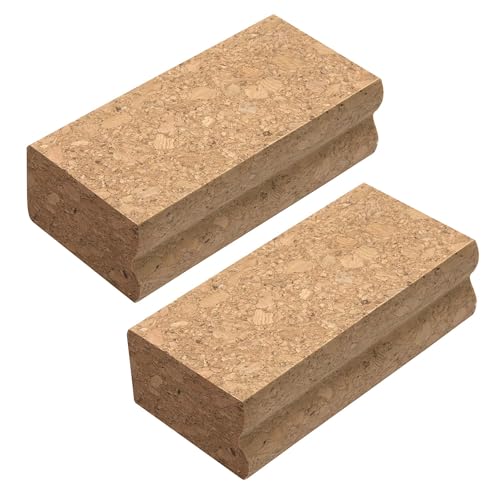 Shupakul 2 Pcs Snowboard Natural Polishing Corks, Ski Wax Natural Cork, Ski Snowboard Polishing Cork Tool for Hand Operation Waxing Polish Surfaces