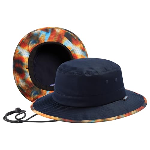 Image of UPF 50+ Foldable Sun Hat Patterned Under Brim Bucket Hats for Summer Hiking Fishing Beach Safari Men Women