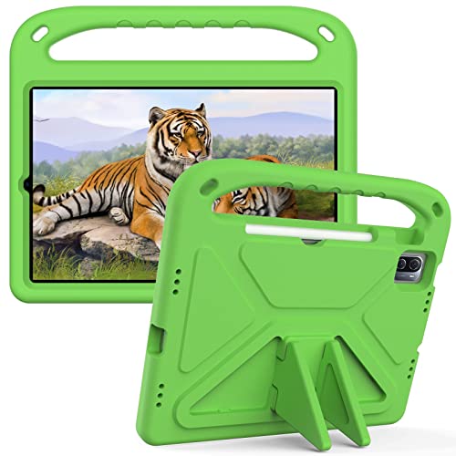 Coque antichoc enfant verte avec poignée et support de protection intégrés