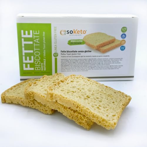 Pan en rebanadas Keto y sin gluten, 1% de azúcares, 120 g (3x40 g) - Tostadas de pan Keto, Pan para la dieta Keto, Dieta baja en carbohidratos - Pan de bajo índice glucémico