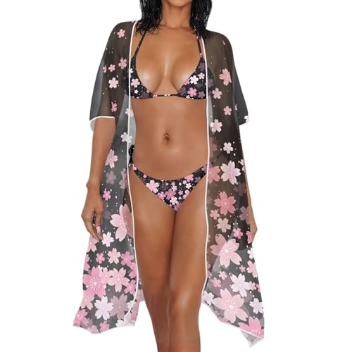 Bikini Sets for Women with Cover Up 3 Piece Swimsuits Adjustable Beachwear