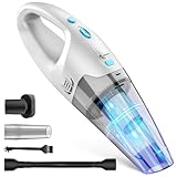 FUOAYOC Handheld Vacuum Cordless,Car Cordless Rechargeable, 6KPA Powerful Suction Hand Held Vacuum with LED Light/Multi Accessories, 1.6lbs Mini Portable Vacuum Cleaner for Home/Car/Office Cleaning