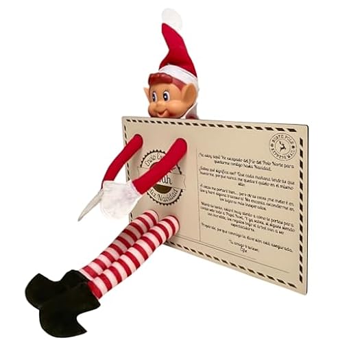 LA SOLERA | Carta Oficial de los Elfos | Accesorio Navideño Infantil | MDF Esmaltado con Grabado Láser | Personalizable con Nombre del Niño y del Elfo Grabado | No Incluye Muñeco | Marerón Suave | Ya disponible en tu tienda friki favorita! En mundofriki.es!