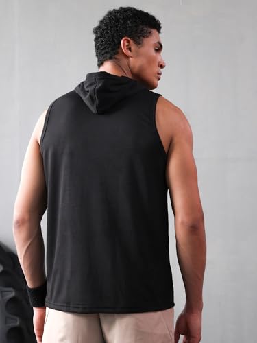 Image of CHKOKKO Sleeveless Hooded T Shirts Gym Vest for Men Workout Solid Premium Cotton Blend Tank Top for Man Running Vest Sando Gym Wear Lightweight Breathable Casual Summer Wear Boys
