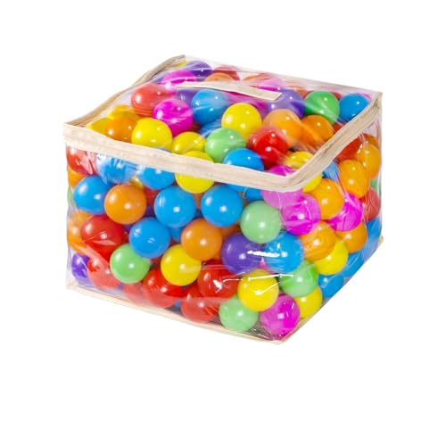 MoonxHome Ball Pit Balls 200 for Toddlers, BPA Free Crush Proof Colorful Plastic Toy Balls, Children's Pool Water Toys, Bright Colors Ocean Balls for Play Tent 2.15 Inch Pack of 200 Rainbow Colors