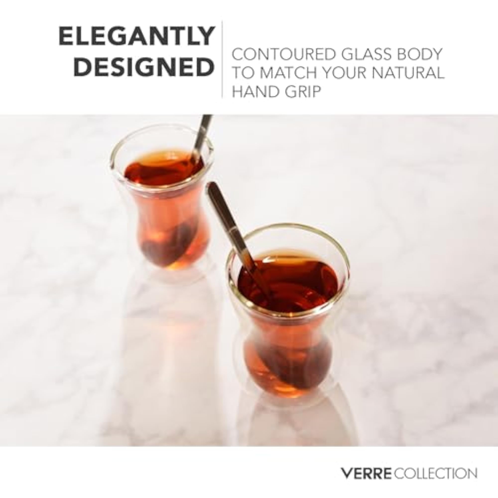 Original Double Wall Turkish Tea Glass Cups, Set of 2