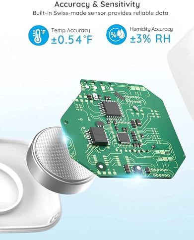 Govee Hygrometer Thermometer, Mini Wireless Thermometer Bluetooth Humidity Sensor with Notification Alert, Data Storage and Export, 262ft/80M Connecting Range, for Baby Room, Greenhouse, Garage - 2