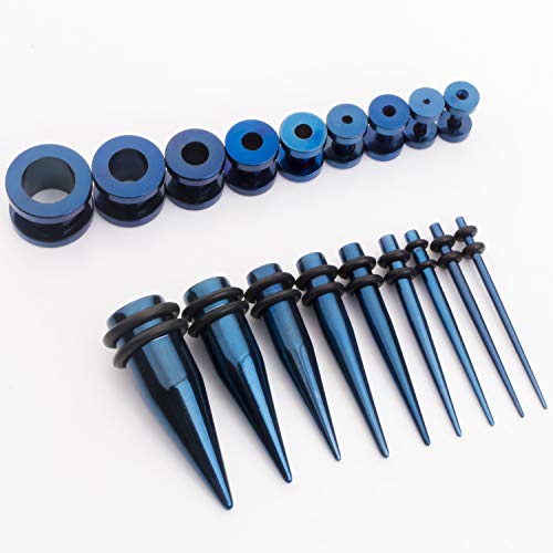 36 pcs 14G-00G Ear Stretching Kit Stainless Steel Tapers Screw Fit Tunnels Set Piercing Body Jewelry3