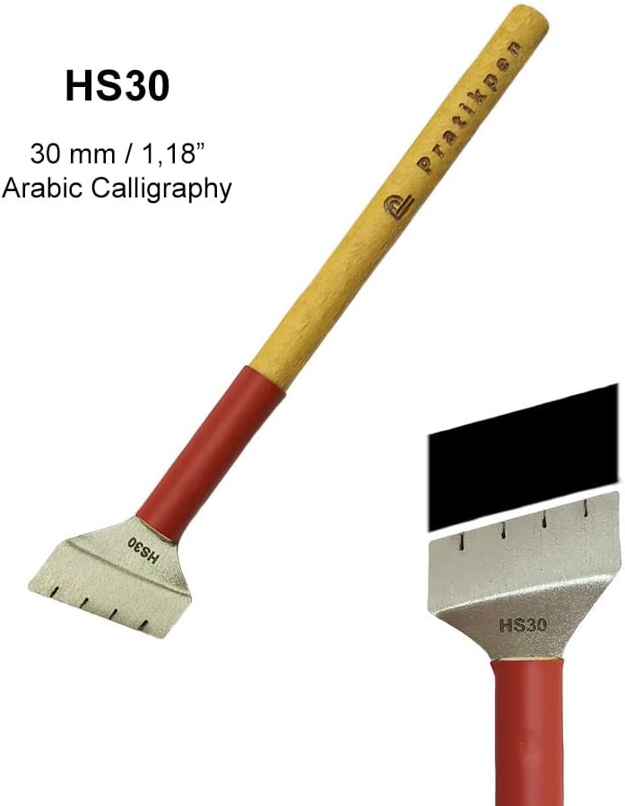 Celi Thuluth Calligraphy Pen Set – 6 Extra Wide Nibs (25–50 mm) for Arabic Islamic Calligraphy with Leather Case