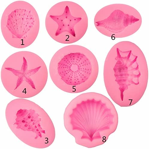 フォンダン型個のプラスチック金型フォンダンケーキ型 DIY 貝殻ヒトデ巻き貝ケーキベーキング装飾型