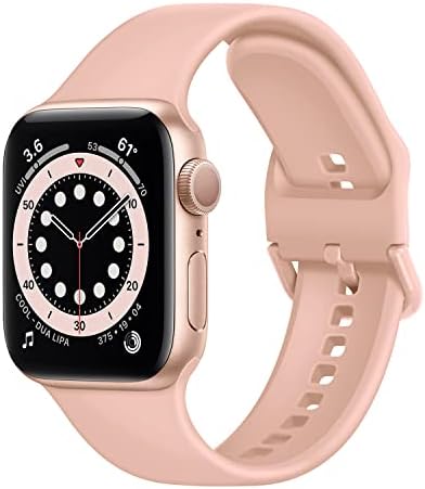 Anlinser Compatible with Apple Watch Strap 45mm 44mm 42mm 41mm 40mm 38mm, Soft Silicone Sport Waterproof Replacement Band Compatible with iWatch Series 8 7 6 5 4 3 2 1 SE (38mm/40mm/41mm, Black)